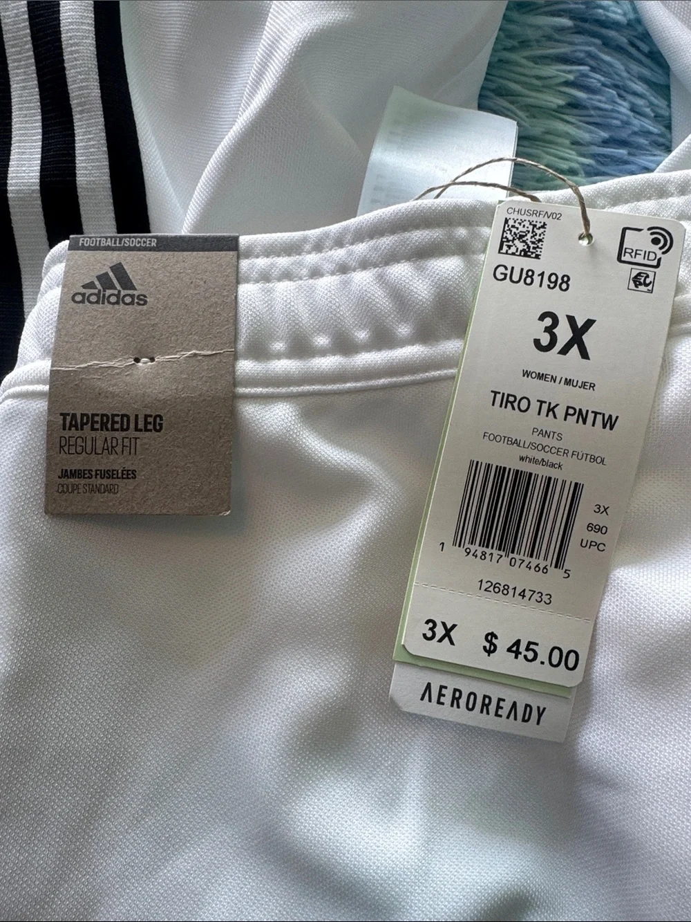 adidas White Tiro TK Pants - Women's 3X - Picture 2 of 3